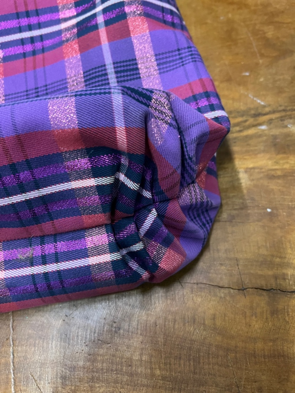 Coach Purple Plaid Poppy Tote with Pink Accents - Picture 9 of 15